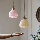 DecorBites™ Blue Glass LED Pendant Light: Modern Nordic Hang Lamp for Living, Dining, Coffee Room