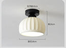 Modern ribbed ceramic glass chandelier white and brass living room light