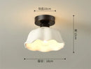 Modern ribbed ceramic glass chandelier white and brass living room light