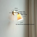 Modern ribbed ceramic led wall lights with brass arm bedroom sconce