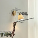 Modern ribbed ceramic led wall lights with brass arm bedroom sconce