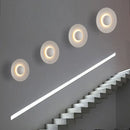 Modern ribbed circular white & gold led wall lamps bedroom lighting