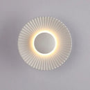 Modern ribbed circular white & gold led wall lamps bedroom lighting