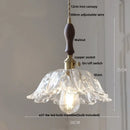 Modern ribbed clear glass pendant light kitchen brass fixture
