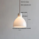 Modern ribbed copper white glass pendant lamp living room decor