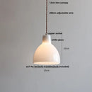 Modern ribbed copper white glass pendant lamp living room decor
