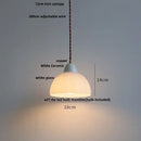 Modern ribbed copper white glass pendant lamp living room decor