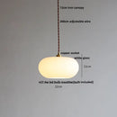 Modern ribbed copper white glass pendant lamp living room decor
