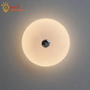 Modern ribbed cream glass round ceiling lights bedroom led lighting