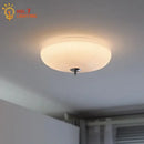 Modern ribbed cream glass round ceiling lights bedroom led lighting