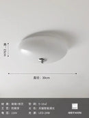 Modern ribbed cream glass round ceiling lights bedroom led lighting