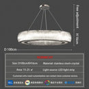 Modern ribbed crystal led ceiling pendant – living room chandelier