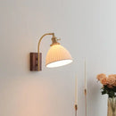DecorBites™ Ceramic Walnut LED Wall Lights Modern Bedside Lamp - Knob Switch