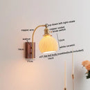DecorBites™ Ceramic Walnut LED Wall Lights Modern Bedside Lamp - Knob Switch