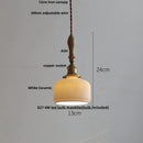 Modern ribbed glass ceramic led pendant lamp dining room brass finish