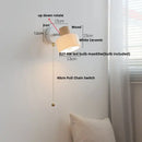 Modern ribbed glass ceramic led wall lights bedroom wood base lamp