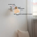 Modern ribbed glass ceramic led wall lights bedroom wood base lamp