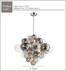 Modern ribbed glass globe led pendant light for living room
