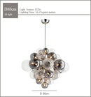 Modern ribbed glass globe led pendant light for living room