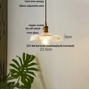 Modern ribbed glass led pendant light wood & brass kitchen chandelier
