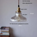 Modern ribbed glass led pendant light wood & brass kitchen chandelier