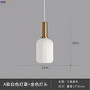 Modern ribbed glass pendant lights for dining room with brass stem