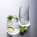 Modern ribbed sail-shaped glass cups dining room tumblers
