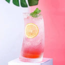 Modern ribbed sail-shaped glass cups dining room tumblers