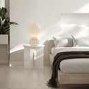 Modern ribbed white ceramic silk table lamp – bedroom led