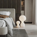 Modern ribbed white ceramic table lamp bedroom light