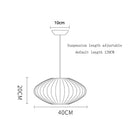 Modern ribbed white elegant silk designer pendant lamp living room