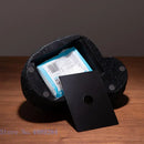 Modern rock textured black & gold bird tissue box living room decor