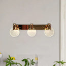 Modern rose gold 3-light globe wall vanity light bathroom fixture