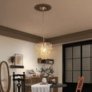 Modern rose gold and amber crystal led pendant light living room