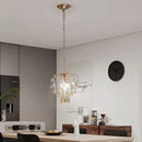 Modern rose gold and amber crystal led pendant light living room