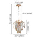 Modern rose gold and amber crystal led pendant light living room