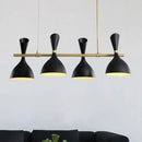 Modern rose gold and white funnel ceiling pendant dining room light