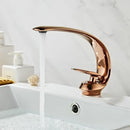 Modern rose gold & black brass basin faucet bathroom mixer tap