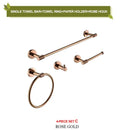 Modern rose gold & brushed gold stainless steel bathroom accessories