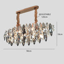 Modern rose gold crystal dimmable led pendant lights dining room