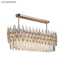 Modern rose gold crystal island lamp dining room oval clear pendant