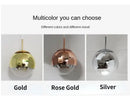 Modern rose gold & frosted glass ball pendant light kitchen fixture