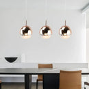 Modern rose gold & frosted glass ball pendant light kitchen fixture