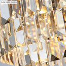 Modern rose gold oval crystal chandelier dining room light fixture