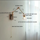 Modern rotatable brass wall light fixture with textured glass stair lamp