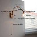 Modern rotatable brass wall light fixture with textured glass stair lamp