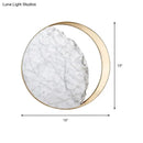 Modern round gold and white marble led wall sconce bedroom