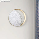 Modern round gold and white marble led wall sconce bedroom