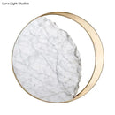 Modern round gold and white marble led wall sconce bedroom