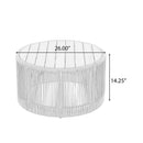 Alora Modern Rustic Coffee Table & Side Table With Woven Rope Design (SAK56739)